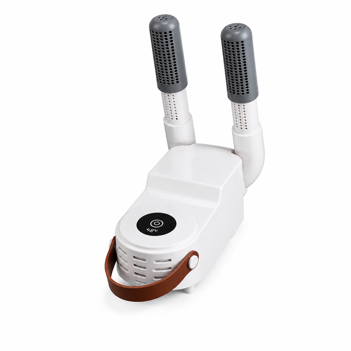 STRYVE Gear Dryer - electric USB-C powered warm-air dryer for boxing gloves, shown with digital timer display